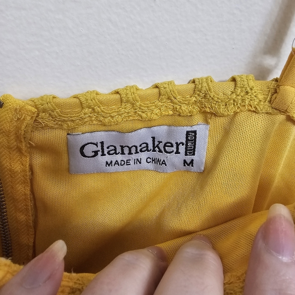 Glamaker Yellow size medium crop top - Picture 3 of 5